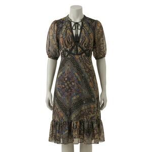 Aryn K Boho Dress S Blue Green Paisley Chiffon Festival Fairy Boho Whimsigoth